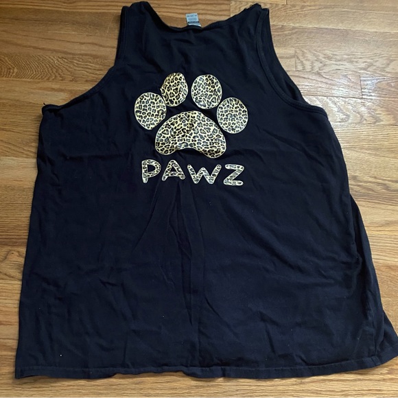 Pawz Black Leopard Print Tank Top XXL - Picture 1 of 4